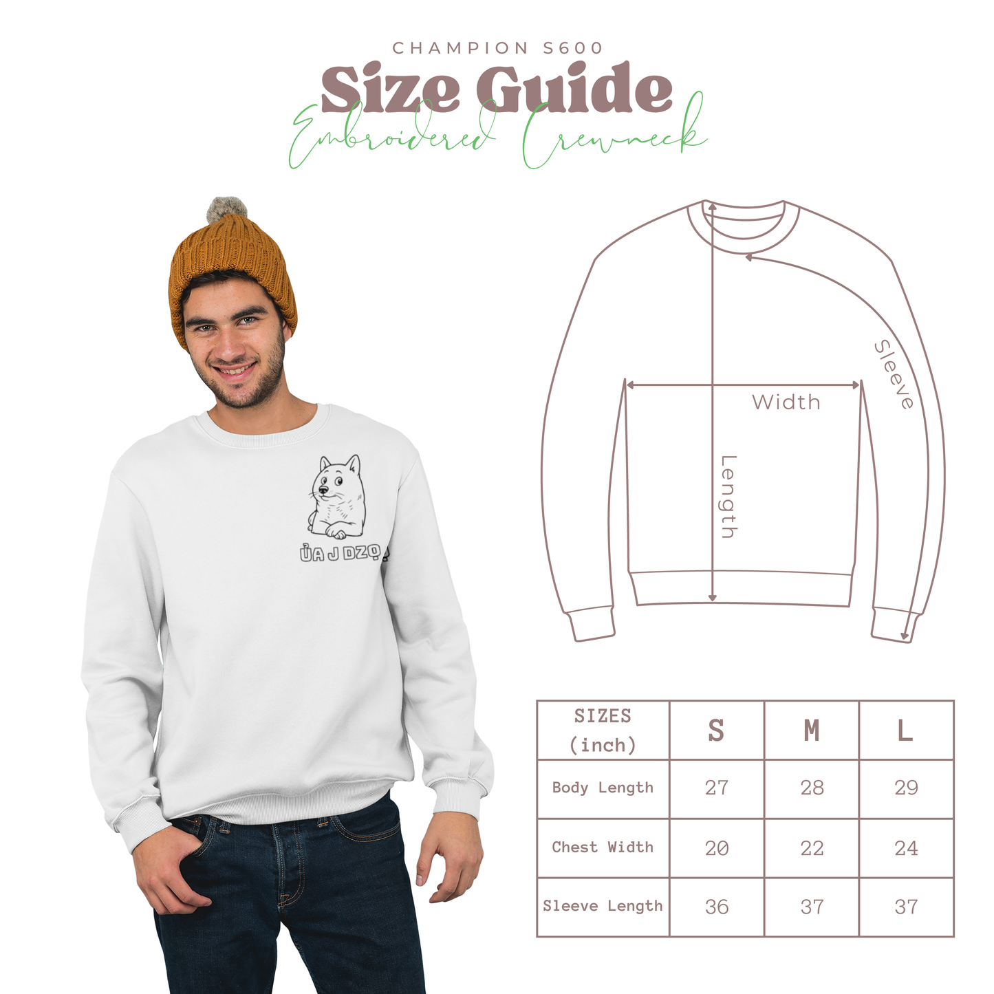 Ua J Dzo Shiba Embroidered Men Crewneck | White