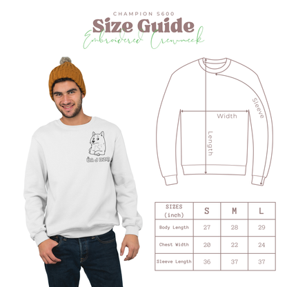 Ua J Dzo Shiba Embroidered Men Crewneck | White